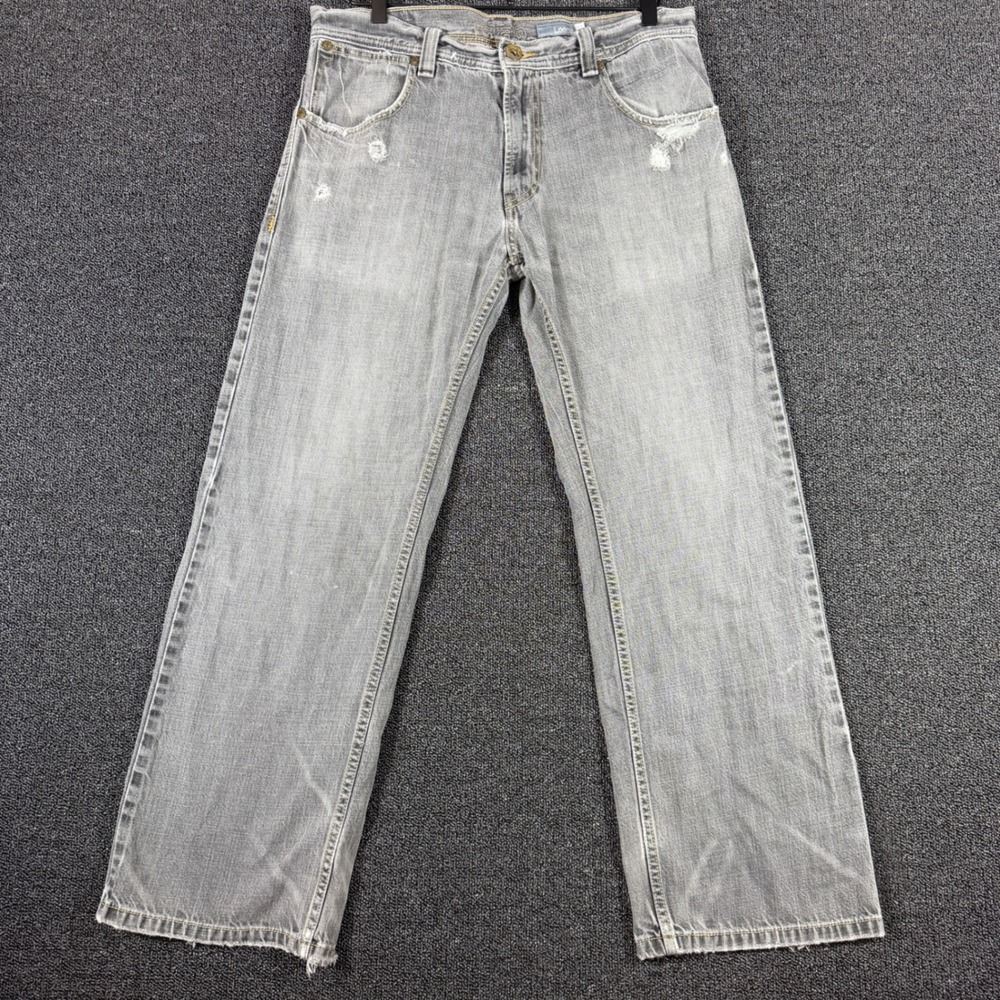 Vintage Levis SilverTab Loose Fit Jeans Men 34x30 Gray Distressed Y2K Baggy Wide